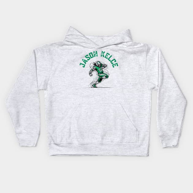 Jason Kelce as a mythical warrior of the football field Kids Hoodie by StyleTops